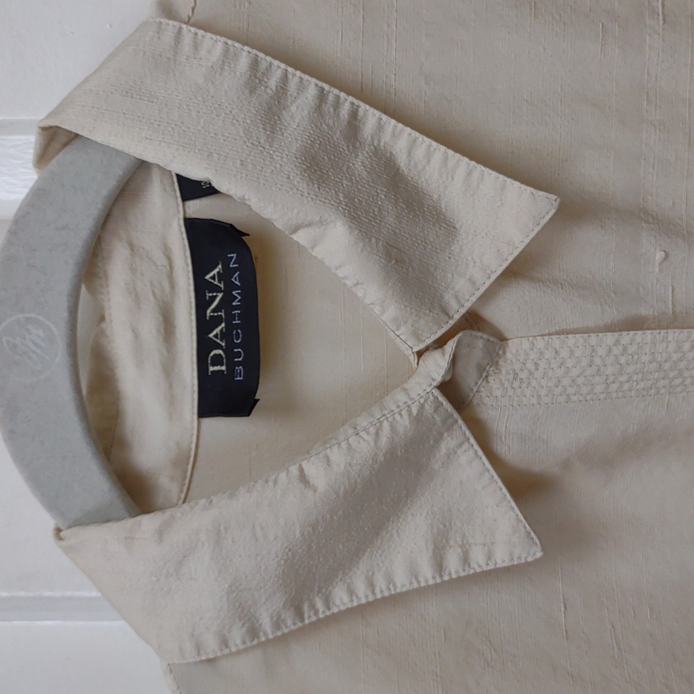 Dana Buchman Vintage All Silk Buttercream Yellow LS BU Asian Inspired Blouse - Picture 7 of 11